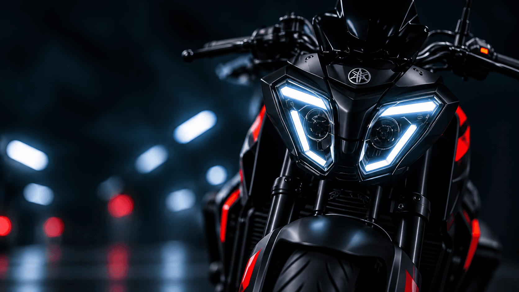Close-up of a motorcycle headlight
